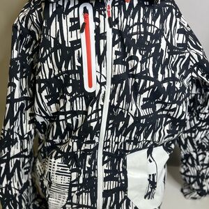 Thirtytwo Men's Lashed Black White Inside Orange Insulated Jacket - Size M